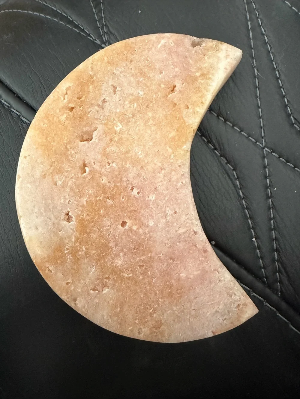Moon-Shaped Pink Himalayan Salt Accent